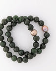 10 - 11mm Chinese Freshwater Edison Pearl Nephrite Stretch Bracelet Elegant Bracelets by Marina Korneev