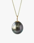 10 - 11mm Drop Tahitian Pearl Pendant - Marina Korneev
