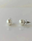 10 - 11mm Silver White South Sea Pearl Stud Earrings - Marina Korneev