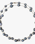 10 - 12mm Semi - Baroque Tahitian Pearl Station Long Necklace - Marina Korneev