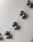 10-12mm Semi-Baroque Tahitian Pearl Station Long Necklace