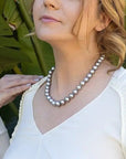 11-12mm AMAZING Silver Tahitian Pearl Necklace - Marina Korneev