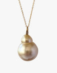 11-12mm Baroque Golden South Sea Pearl Pendant - Marina Korneev