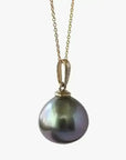 11 - 12mm Fat Drop Tahitian Pearl Pendant - Marina Korneev
