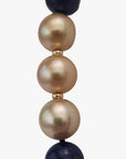 11-12mm Golden South Sea Pearl and Lapis Lazuli Necklace - Marina Korneev Fine Pearls