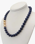 11-12mm Golden South Sea Pearl and Lapis Lazuli Necklace - Marina Korneev Fine Pearls