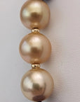 11-12mm Golden South Sea Pearl and Lapis Lazuli Necklace - Marina Korneev Fine Pearls