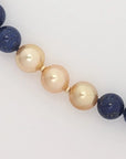 11-12mm Golden South Sea Pearl and Lapis Lazuli Necklace - Marina Korneev Fine Pearls