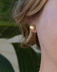 11-12mm Golden South Sea Pearl Stud Earrings - Marina Korneev