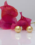 11-12mm Golden South Sea Pearl Stud Earrings - Marina Korneev