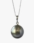 11 - 12mm Semi Round Tahitian Pearl Pendant - Marina Korneev