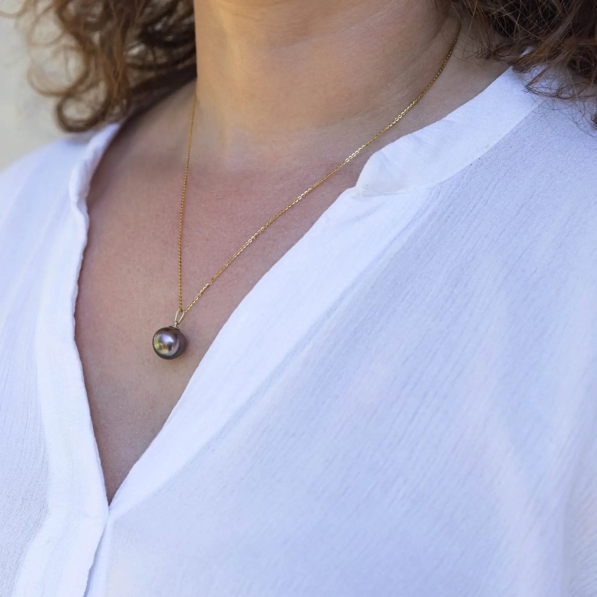 11-12mm Tahitian Pearl Pendant - Marina Korneev Fine Pearls