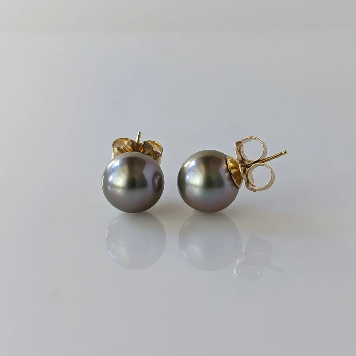 11-12mm Tahitian Pearl Stud Earrings - Marina Korneev Fine Pearls