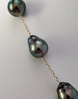 11-13mm Drops Tahitian Pearl Station Necklace