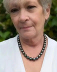 11 - 15mm Dark Aubergine Tahitian Pearl Necklace - Marina Korneev