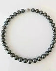 11 - 15mm Dark Aubergine Tahitian Pearl Necklace - Marina Korneev