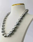 11 - 15mm Silver Gray Tahitian Pearl Necklace - Marina Korneev