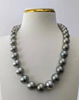 11 - 15mm Silver Gray Tahitian Pearl Necklace - Marina Korneev