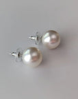 12-13mm Amazing White South Sea Pear Stud Earrings - Marina Korneev Fine Pearls