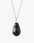 12-13mm Dark Baroque Tahitian Pearl Leather Double Bracelet/Necklace - Marina Korneev FP