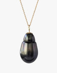 12-13mm Dark Baroque Tahitian Pearl Pendant - Marina Korneev