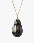 12-13mm Dark Baroque Tahitian Pearl Leather Double Bracelet/Necklace - Marina Korneev FP