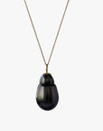 12-13mm Dark Baroque Tahitian Pearl Leather Double Bracelet/Necklace - Marina Korneev FP