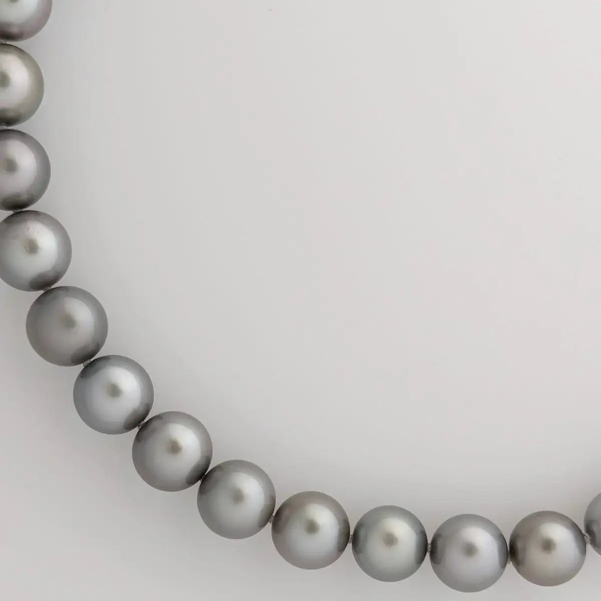 12-14mm REGAL! Silver Slate Tahitian Pearl Necklace - Marina Korneev Fine Pearls