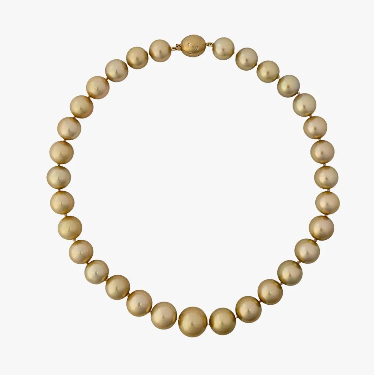 12 - 16mm Golden South Sea Pearl Necklace - Marina Korneev