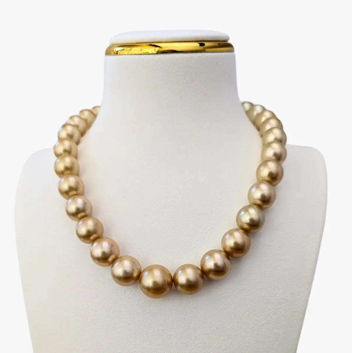 12 - 16mm Golden South Sea Pearl Necklace - Marina Korneev
