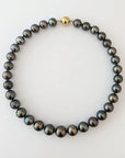12 - 16mm Dark Aubergine Tahitian Pearl Necklace Elegant Strands by Marina Korneev