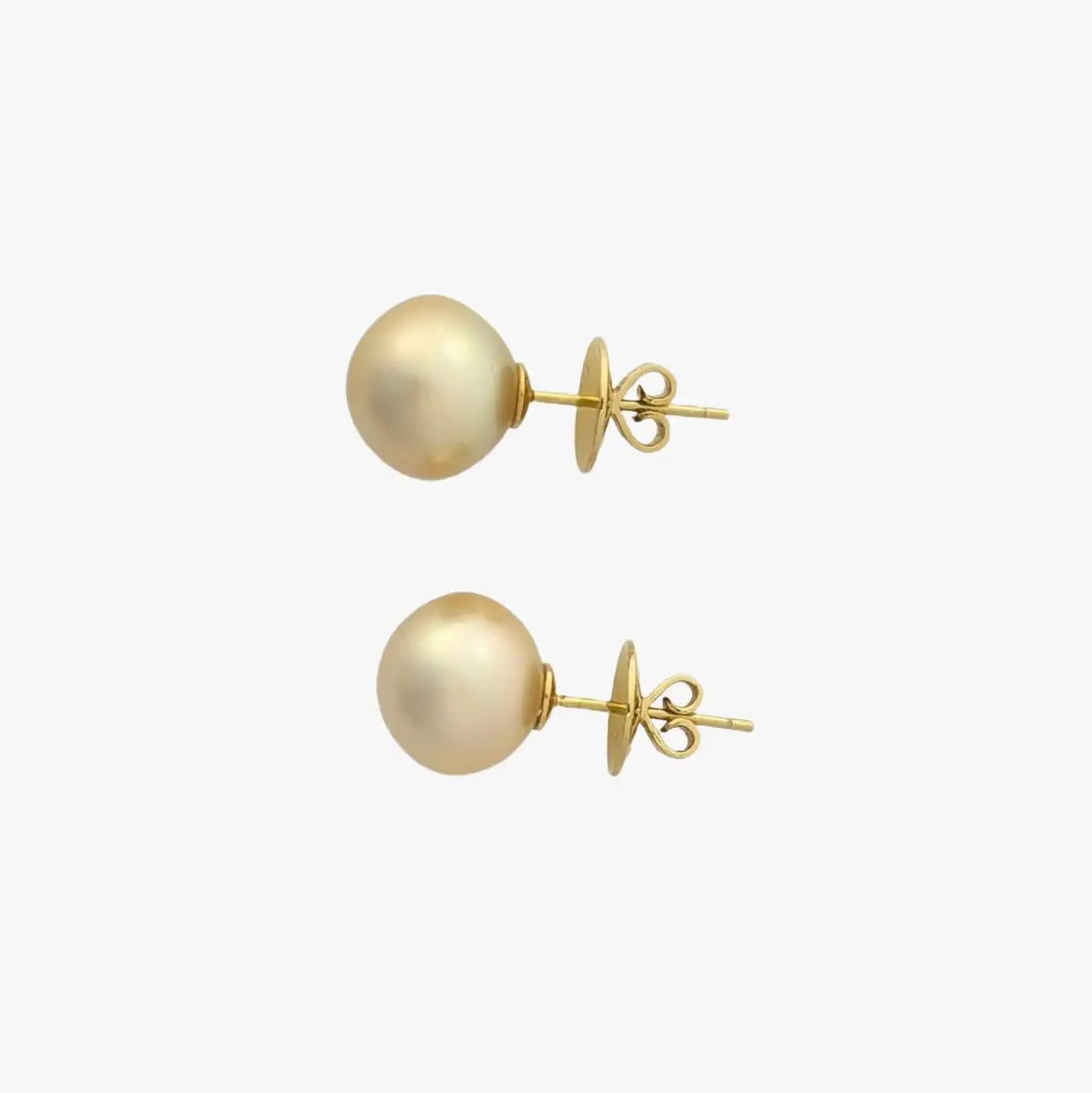 13-14mm Golden South Sea Pearl Stud Earrings - Marina Korneev Fine Pearls