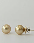 13-14mm Golden South Sea Pearl Stud Earrings - Marina Korneev