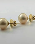 13 - 14mm Golden South Sea Pearl Stud Earrings - Marina Korneev