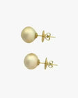 13 - 14mm Golden South Sea Pearl Stud Earrings - Marina Korneev