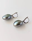 19-20mm Tahitian Keshi Pearl Dangling Lever-Back Earrings - Marina Korneev