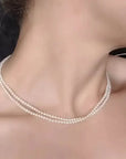 2.5-4.0mm White baby Akoya Long Pearl Necklace Chain Rope - Marina Korneev