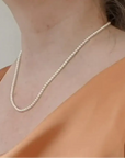 2.5-4.0mm White baby Akoya Long Pearl Necklace Chain Rope - Marina Korneev