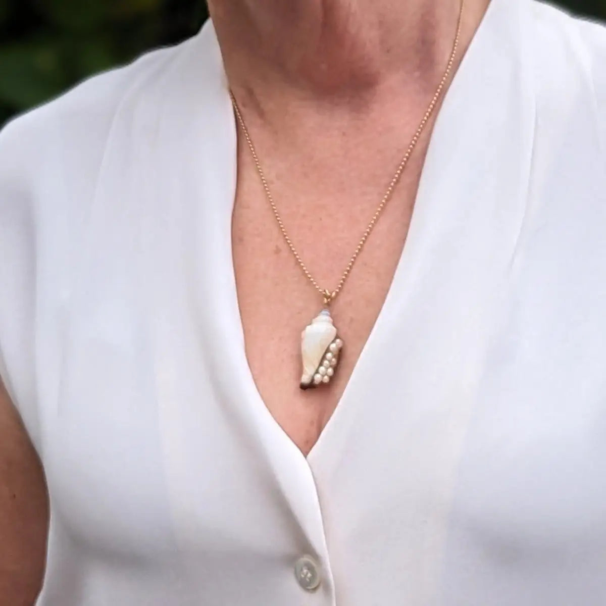 Freshwater Pearl and Shell Pendant - Marina Korneev Fine Pearls