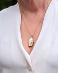 3.5 - 4.0mm Freshwater Pearl and Shell Pendant Elegant Pendants by Marina Korneev
