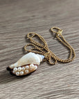 3.5 - 4.0mm Freshwater Pearl and Shell Pendant Elegant Pendants by Marina Korneev