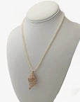 3.5-4.0mm Seed Freshwater Pearl Necklace with Shell Pendant - Marina Korneev