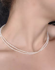 2.5-4.0mm White Baby Akoya Pearl Long Necklace Chain - Marina Korneev