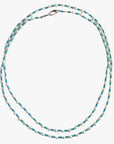 4.0-4.5mm White Freshwater Pearls and Turquoise Necklace - Marina Korneev Fine Pearls