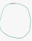 4.0-4.5mm White Freshwater Pearls and Turquoise Necklace - Marina Korneev Fine Pearls