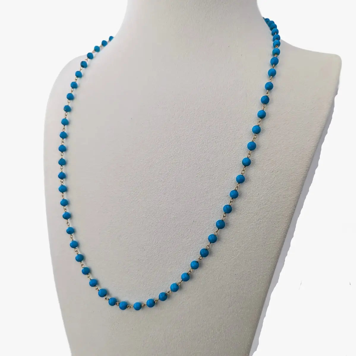 Sleeping Beauty Turquoise Beads Station Necklace - Marina Korneev