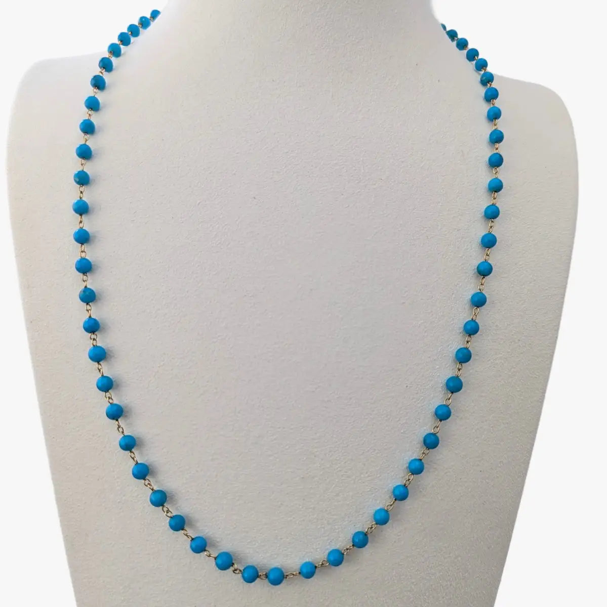 Sleeping Beauty Turquoise Beads Station Necklace - Marina Korneev