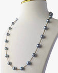 7.5 - 8.0mm Dyed Akoya Pearl Station Necklace Elegant Necklaces by Marina Korneev