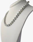 8.5-9.0mm Silver Semi-Baroque Akoya Pearl Necklace - Marina Korneev