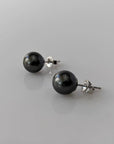 8-9mm DARK Tahitian Pearl Stud Earrings - Marina Korneev